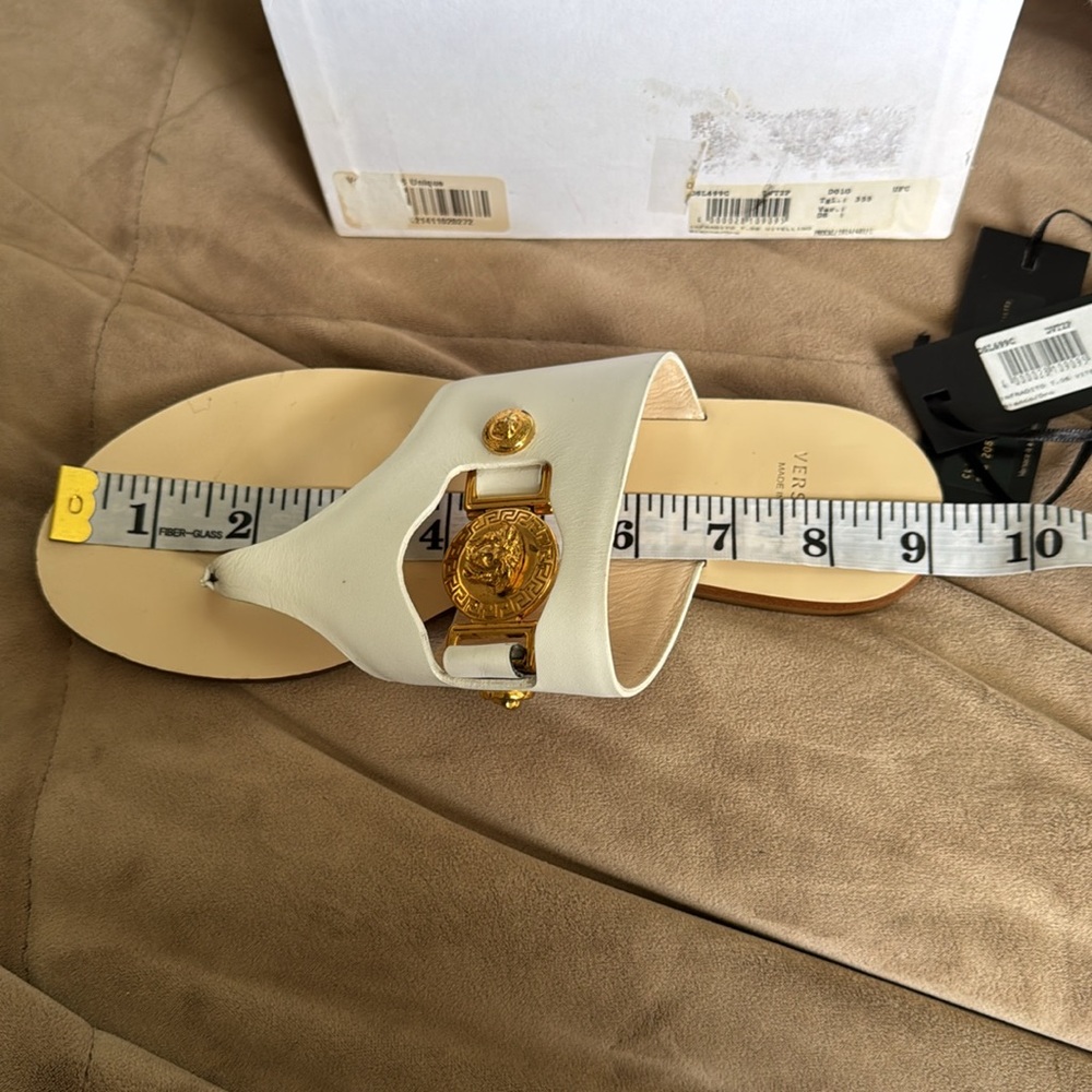 Authentic Versace White gold Medusa sandals 🩴 size 5.5 - Picture 13 of 15